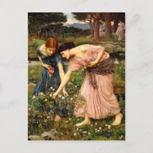 Waterhouse Gather Ye Rosebuds Postcard