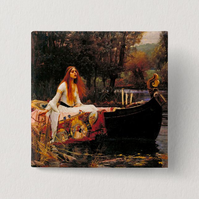 Waterhouse Lady of Shalott 15 Cm Square Badge (Front)