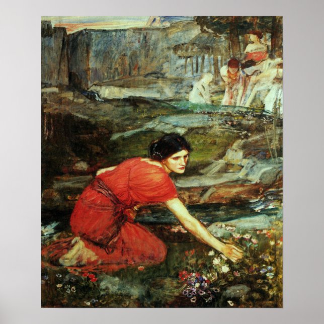 Waterhouse - Maidens Picking Flowers By A Stream 1 Poster (Front)