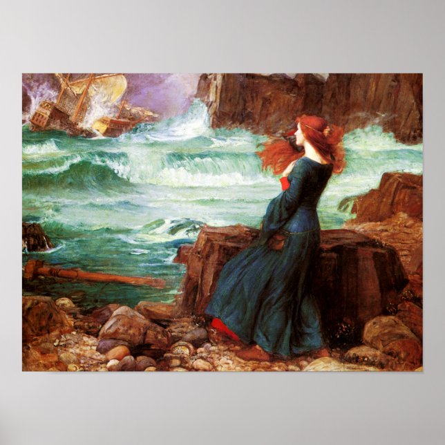 Waterhouse Miranda The Tempest Poster (Front)
