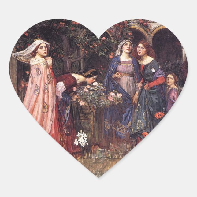 Waterhouse: The Enchanted Garden Heart Sticker (Front)