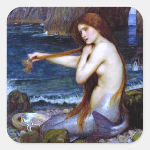 Waterhouse: The Mermaid Square Sticker