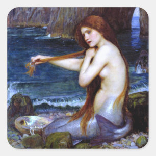 Waterhouse: The Mermaid Square Sticker