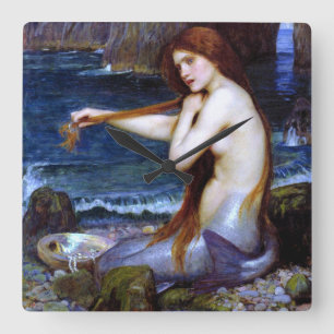 Waterhouse: The Mermaid Square Wall Clock