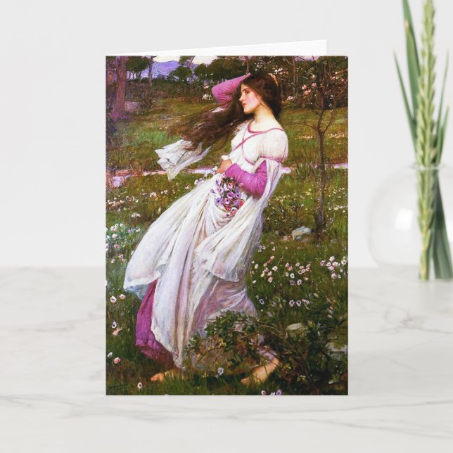 Waterhouse Windflowers Greeting Card (Front)