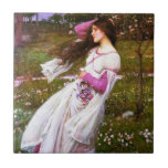 Waterhouse Windflowers Tile<br><div class="desc">John William Waterhouse Windflowers tile. Oil painting on canvas from 1902. Pre-Raphaelite John William Waterhouse frequently painted literary themes, and Windflowers is a beautiful example of the artist’s lifelong fascination with poetic heroines. The painting features a young woman with dark black hair standing in a field of wild flowers as...</div>