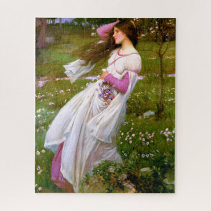 Waterhouse Windflowers Windswept Art Jigsaw Puzzle