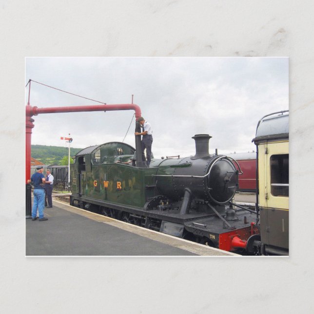Watering A Locomotive Postcard (Front)
