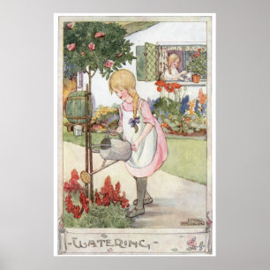 Watering by Anne Anderson Poster