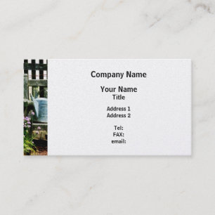 Watering Can and Blue Basket - Platinum Finish Business Card