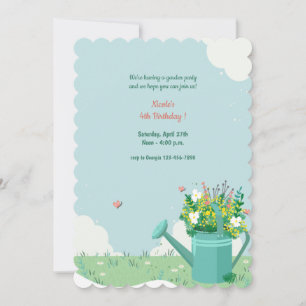 Watering Can Bouquet Invitation