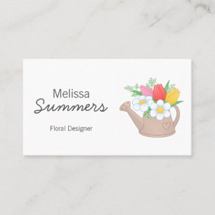 Watering Can Floral Arangement Designer Business Card