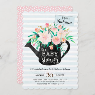 Watering Can Floral Baby Shower Invitation