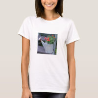 Watering Can/Flowers-Fitted Long Sleeve T-Shirt