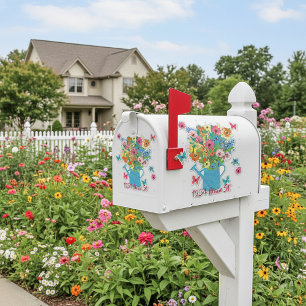 Watering can flowers mailbox sticker