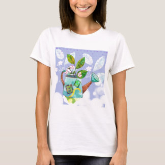 Watering Can Flowers Pot - Watercolor illustration T-Shirt