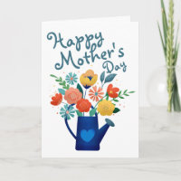 Watering Can Full of Flowers Happy Mother's Day