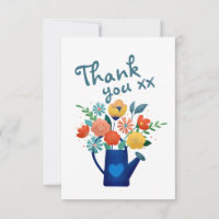 Watering Can Full of Flowers Modern Thank You