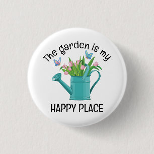 Watering Can Gardening  3 Cm Round Badge