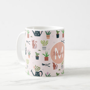 Watering Can Plants Cats Personalised Gardening Coffee Mug