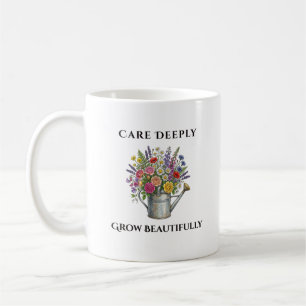 Watering Can with Flowers Botanical Garden Art Gif Coffee Mug