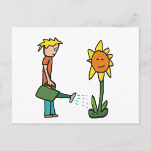 Watering Garden Plants Postcard