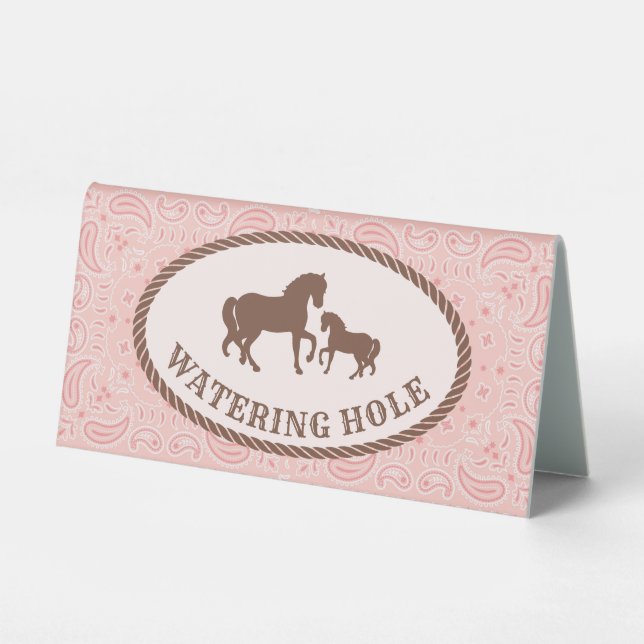 Watering Hole | Cowgirl Party | Table Tent Sign (Front)