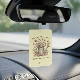 Watering My Own Peace Vintage Floral Botanical Car Air Freshener
