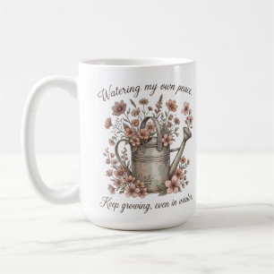 Watering My Own Peace Vintage Floral Botanical Coffee Mug