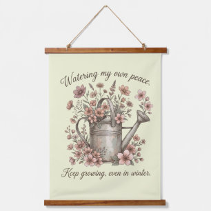 Watering My Own Peace Vintage Floral Botanical Hanging Tapestry