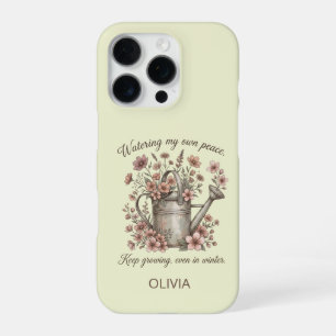 Watering My Own Peace Vintage Floral Botanical iPhone 16 Pro Case