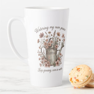 Watering My Own Peace Vintage Floral Botanical Latte Mug