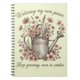 Watering My Own Peace Vintage Floral Botanical Notebook