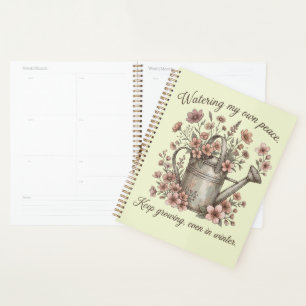 Watering My Own Peace Vintage Floral Botanical Planner