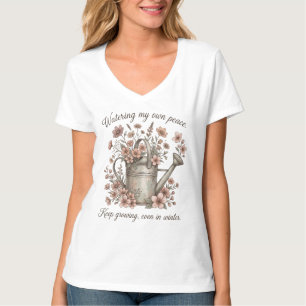 Watering My Own Peace Vintage Floral Botanical T-Shirt