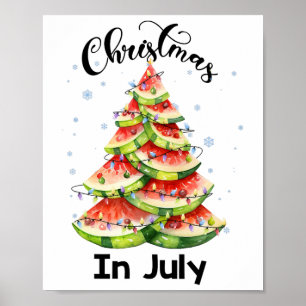 Waterlemon Christmas Tree Christmas In July Summer Poster