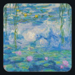 Waterlilies, 1916-1919 by Claude Monet Square Sticker<br><div class="desc">Claude Monet - Waterlilies,  1916-1919. Oscar-Claude Monet (1840-1926) was a French painter and founder of impressionist painting who is seen as a key precursor to modernism,  especially in his attempts to paint nature as he perceived it.</div>