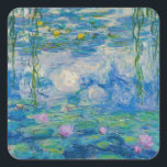 Waterlilies, 1916-1919 by Claude Monet Square Sticker<br><div class="desc">Claude Monet - Waterlilies,  1916-1919. Oscar-Claude Monet (1840-1926) was a French painter and founder of impressionist painting who is seen as a key precursor to modernism,  especially in his attempts to paint nature as he perceived it.</div>