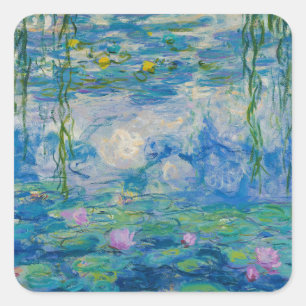 Waterlilies, 1916-1919 by Claude Monet Square Sticker