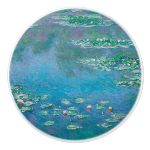 Waterlilies by Claude Monet Fine Art Painting Ceramic Knob