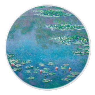Waterlilies by Claude Monet Fine Art Painting Ceramic Knob