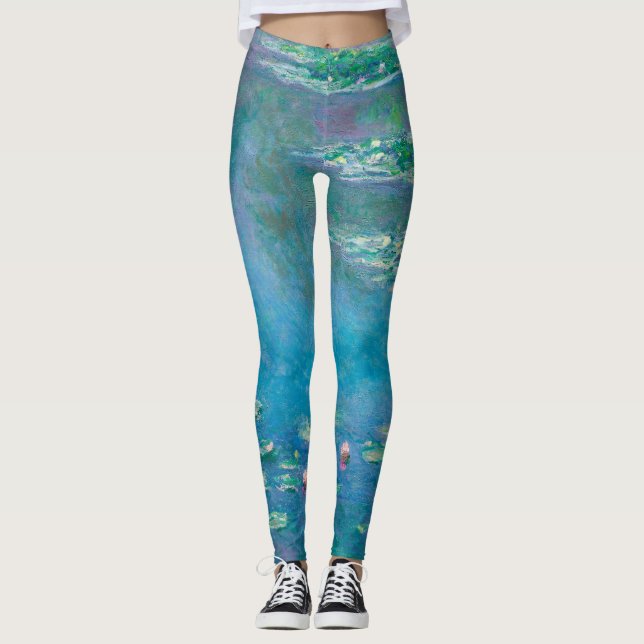 Waterlilies by Claude Monet Fine Art Painting Leggings (Front)