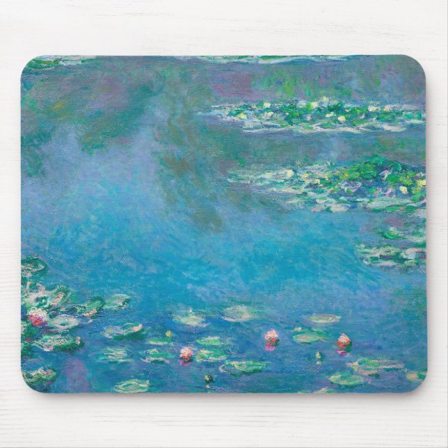 Waterlilies by Claude Monet Fine Art Painting Mouse Mat (Front)
