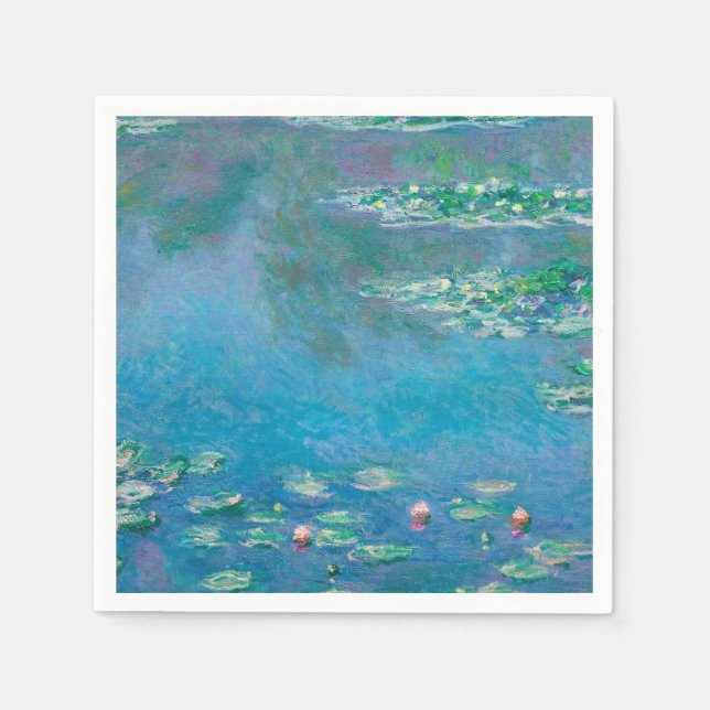 Waterlilies by Claude Monet Fine Art Painting Napkin (Front)