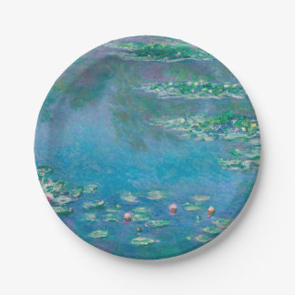 Waterlilies by Claude Monet Fine Art Painting Paper Plate