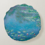 Waterlilies by Claude Monet Fine Art Painting Round Cushion<br><div class="desc">Beautiful masterpiece by Claude Monet - Water Lilies from his garden at Giverny,  France. One of the most famous fine art paintings in art history and a beautiful example of impressionism. This is truly a wonderful artwork and a great gift for art lover.</div>