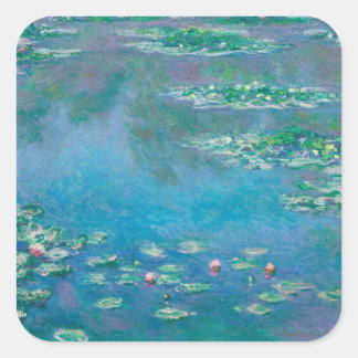 Waterlilies by Claude Monet Fine Art Painting Square Sticker