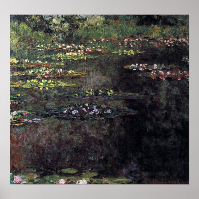Waterlilies by Claude Monet, Vintage Fine Art Poster (Front)