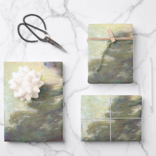 Waterlilies by Claude Monet, Vintage Fine Art Wrapping Paper Sheet