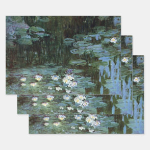 Waterlilies by Claude Monet, Vintage Fine Art Wrapping Paper Sheet